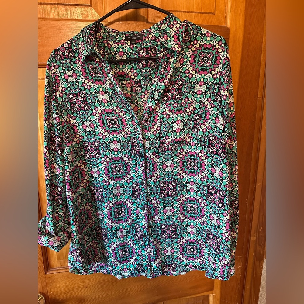 The Limited Floral Patterned Button-Up Blouse